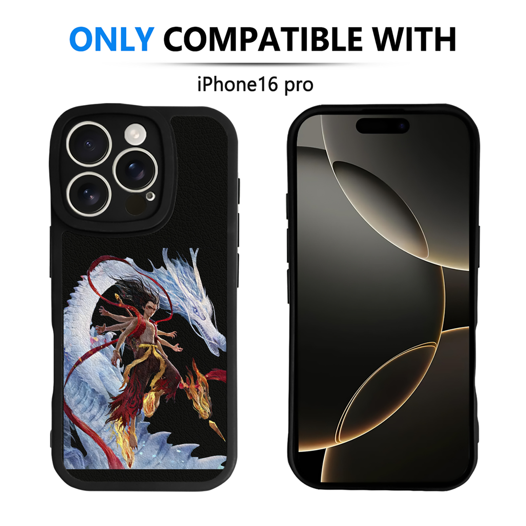 （画像用） Ne Zha 2 ナタ 魔童の大暴れ 【iPhone 16シリーズ対応】シリコンスマホケース（レザー調） 材質：シリコン